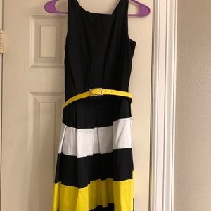 Tianna B Black Yellow and White Dress